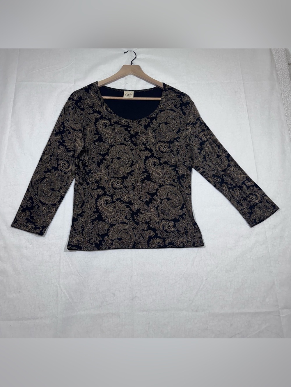 Vintage B. Moss Womens Paisly Blouse Top Womens Large 90's Grunge